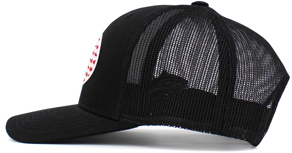 USA Fish Flag Mesh Back Ballcap: BLK-BLK