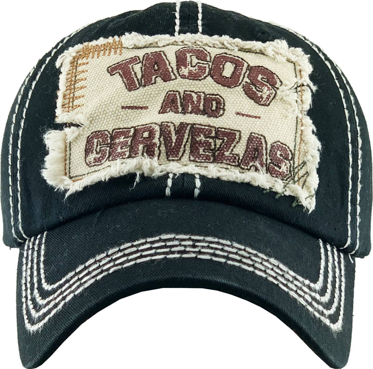 TACOS AND CERVEZAS Vintage Ballcap: BLUE