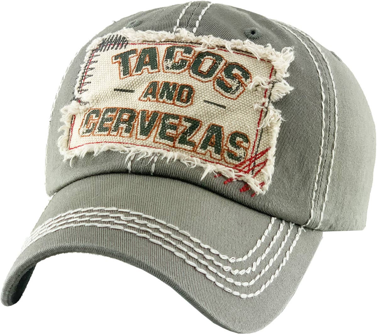 TACOS AND CERVEZAS Vintage Ballcap: BLUE