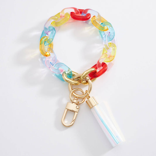 Multi Colored Resin Chain Links Keychains: MUL2