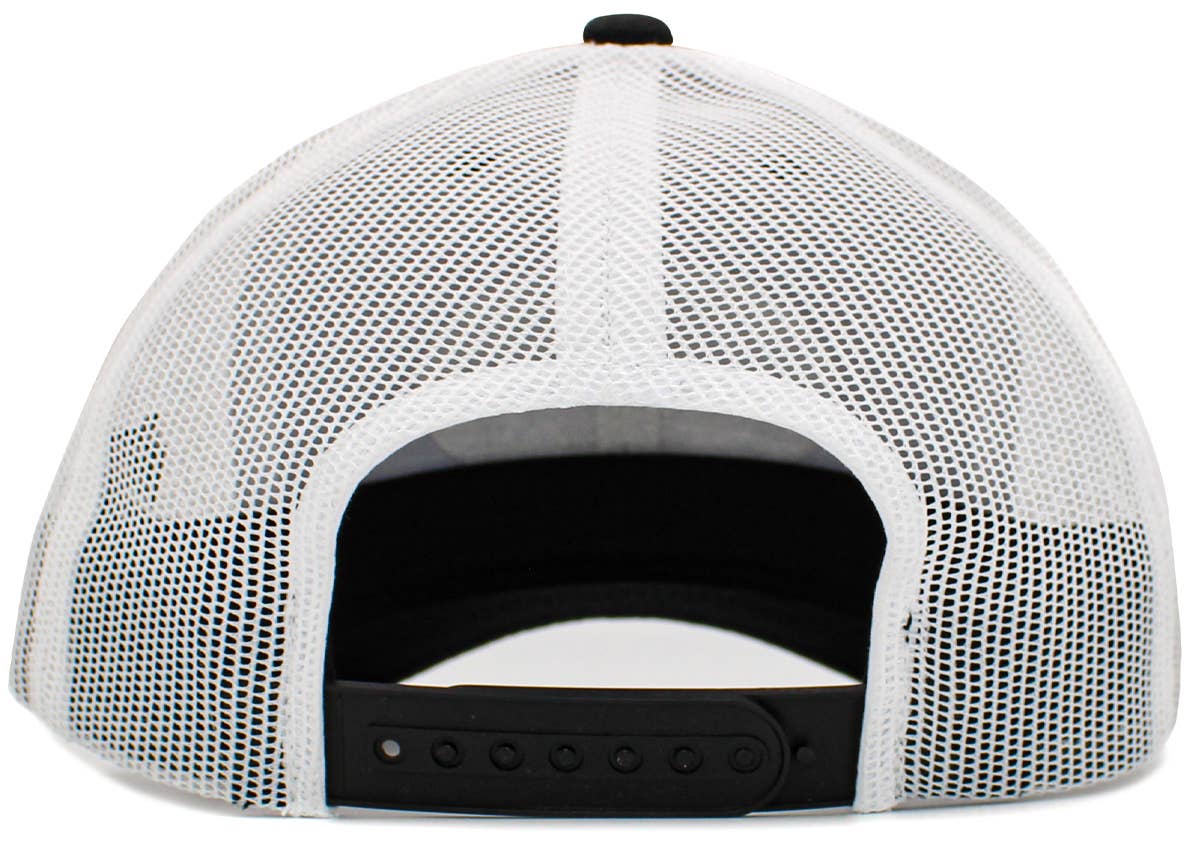 USA Fish Flag Mesh Back Ballcap: BLK-BLK