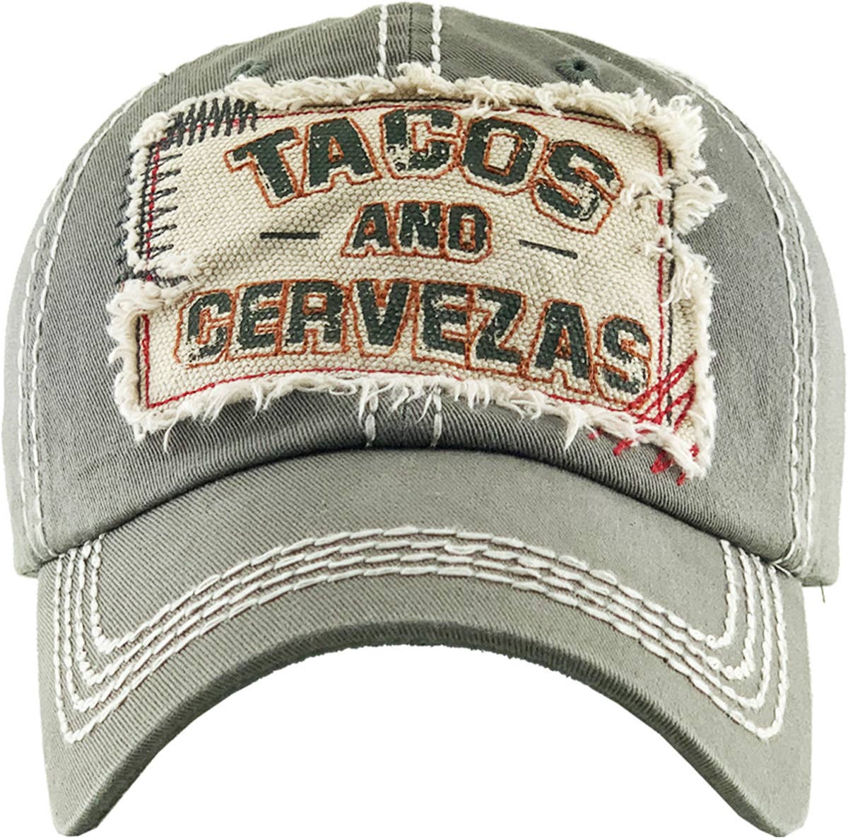 TACOS AND CERVEZAS Vintage Ballcap: BLUE