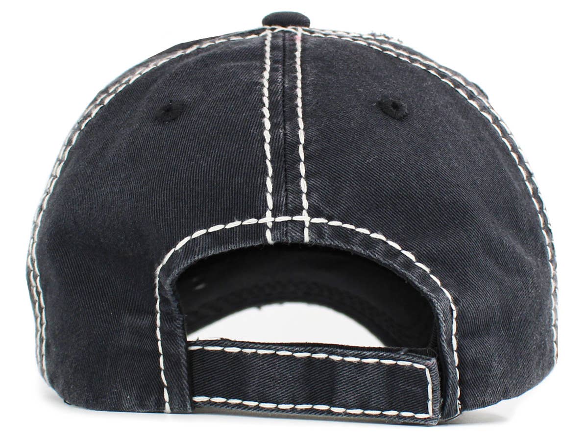 Wake Pray Slay Washed Vintage Ballcap: Grey