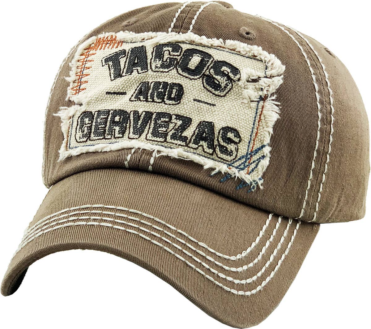 TACOS AND CERVEZAS Vintage Ballcap: BLUE