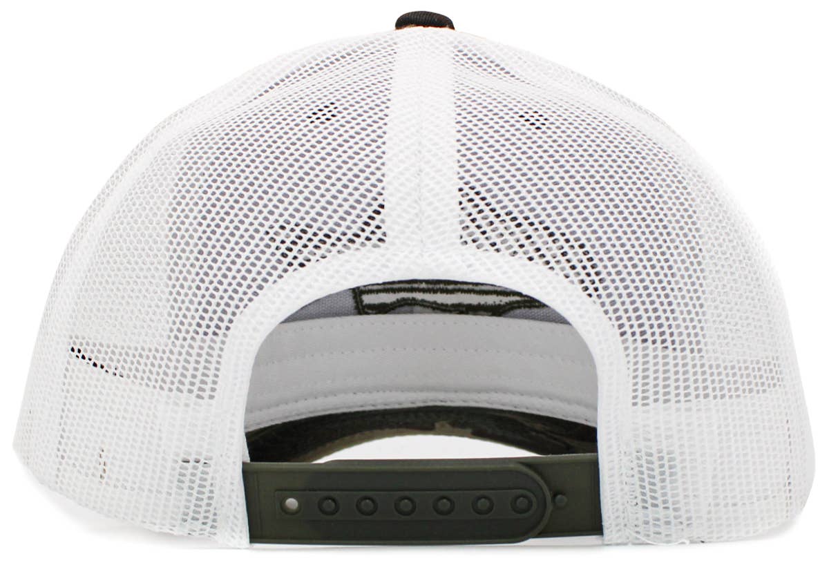 Fish Flag Mesh Back Ballcap: BLK-Dark Grey