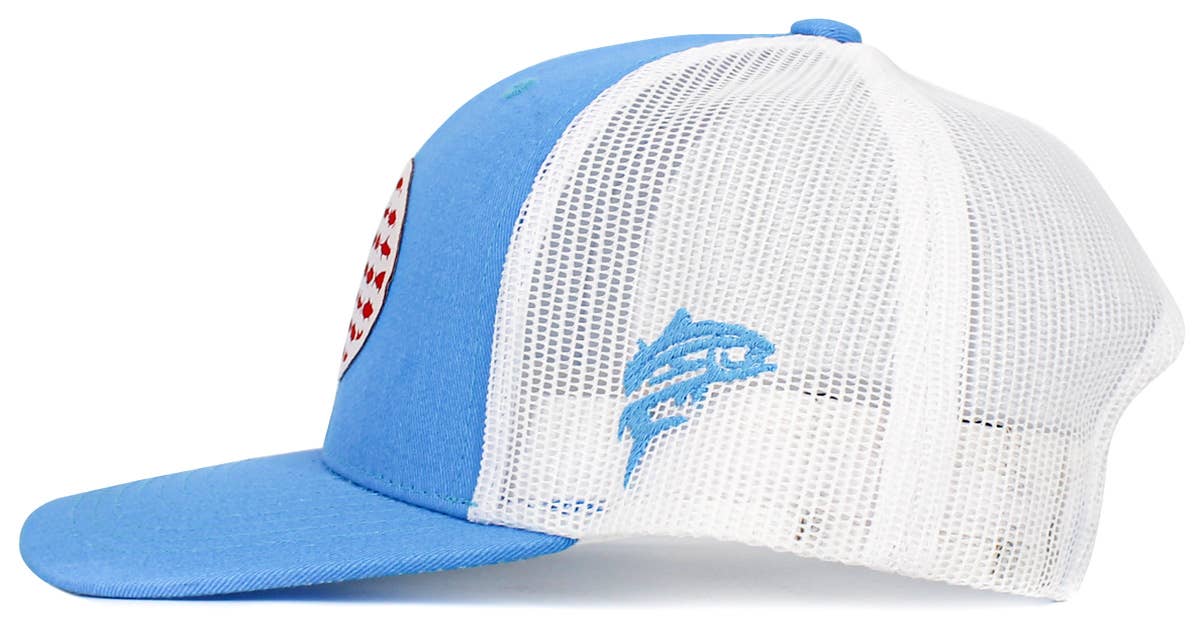 USA Fish Flag Mesh Back Ballcap: BLK-BLK