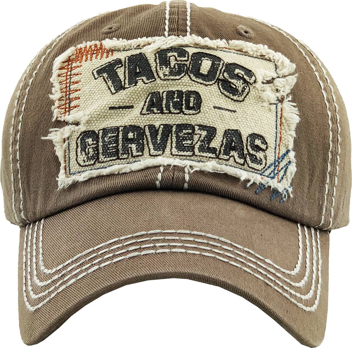 TACOS AND CERVEZAS Vintage Ballcap: BLUE