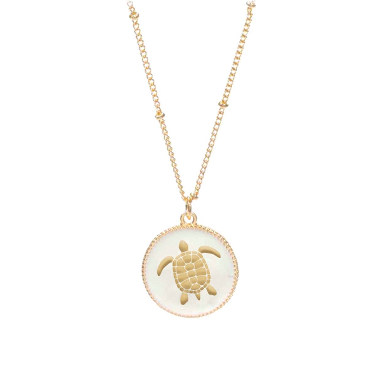 Tropi-Cool White Turtle Necklace